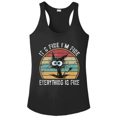 Its Fine Im Fine Everything Is Fine Funny Cat Ladies PosiCharge Competitor Racerback Tank