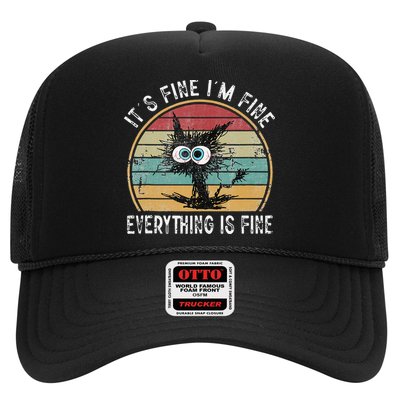 Its Fine Im Fine Everything Is Fine Funny Cat Hat