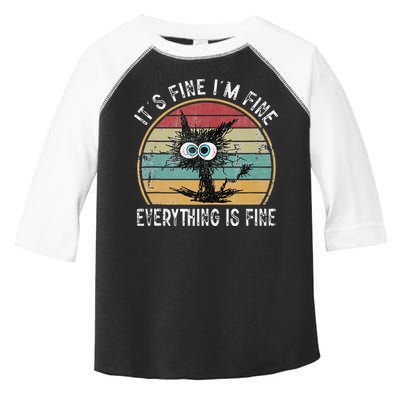 Its Fine Im Fine Everything Is Fine Funny Cat Toddler Fine Jersey T-Shirt