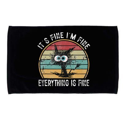 Its Fine Im Fine Everything Is Fine Funny Cat Microfiber Hand Towel