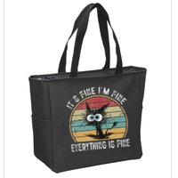 Its Fine Im Fine Everything Is Fine Funny Cat Zip Tote Bag