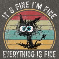 Its Fine Im Fine Everything Is Fine Funny Cat Cotton Canvas Backpack