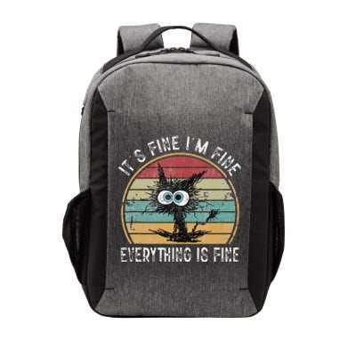 Its Fine Im Fine Everything Is Fine Funny Cat Vector Backpack