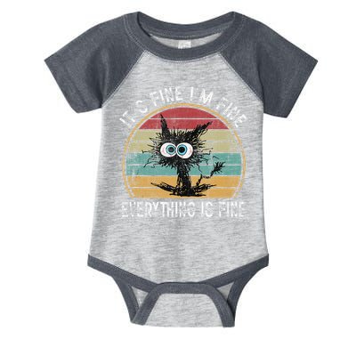 Its Fine Im Fine Everything Is Fine Funny Cat Infant Baby Jersey Bodysuit
