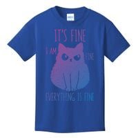 ItS Fine IM Fine Everything Is Fine Stressedout Black Cat Cool Gift Kids T-Shirt