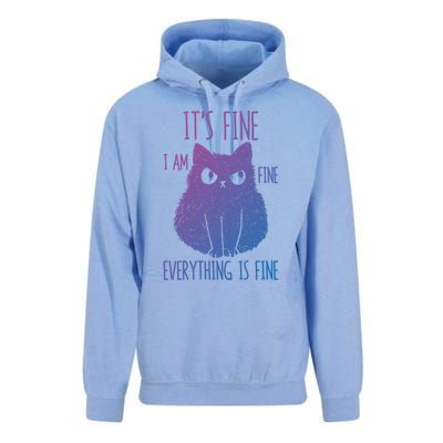 ItS Fine IM Fine Everything Is Fine Stressedout Black Cat Cool Gift Unisex Surf Hoodie