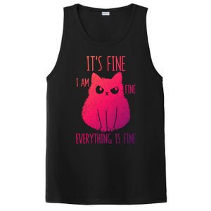 ItS Fine IM Fine Everything Is Fine Stressedout Black Cat Cool Gift PosiCharge Competitor Tank