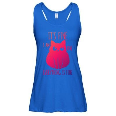 ItS Fine IM Fine Everything Is Fine Stressedout Black Cat Cool Gift Ladies Essential Flowy Tank