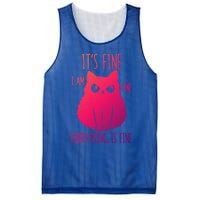 ItS Fine IM Fine Everything Is Fine Stressedout Black Cat Cool Gift Mesh Reversible Basketball Jersey Tank