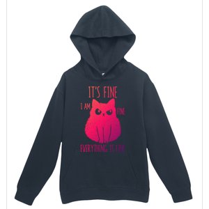 ItS Fine IM Fine Everything Is Fine Stressedout Black Cat Cool Gift Urban Pullover Hoodie