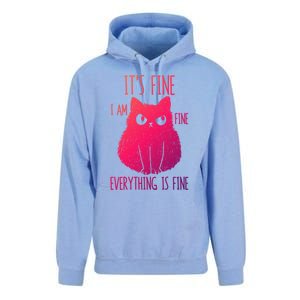 ItS Fine IM Fine Everything Is Fine Stressedout Black Cat Cool Gift Unisex Surf Hoodie