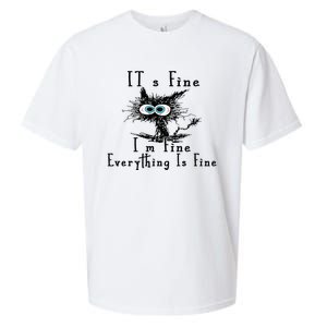 It's Fine I'm Fine Everything Is Fine Funny cat Sueded Cloud Jersey T-Shirt