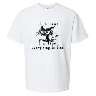 It's Fine I'm Fine Everything Is Fine Funny cat Sueded Cloud Jersey T-Shirt