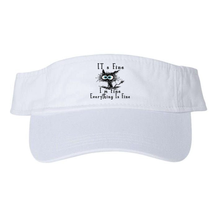 It's Fine I'm Fine Everything Is Fine Funny cat Valucap Bio-Washed Visor