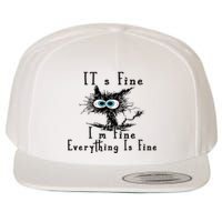 It's Fine I'm Fine Everything Is Fine Funny cat Wool Snapback Cap