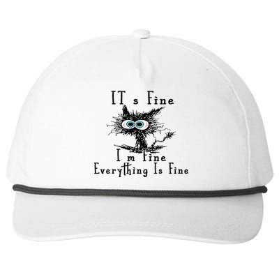 It's Fine I'm Fine Everything Is Fine Funny cat Snapback Five-Panel Rope Hat