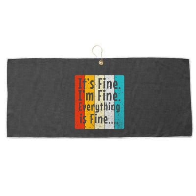 ItS Fine IM Fine Everything Is Fine Vintage Retro Style Meaningful Gift Large Microfiber Waffle Golf Towel