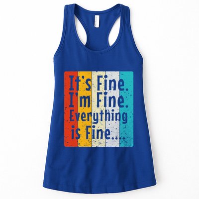 ItS Fine IM Fine Everything Is Fine Vintage Retro Style Meaningful Gift Womens Tank Top