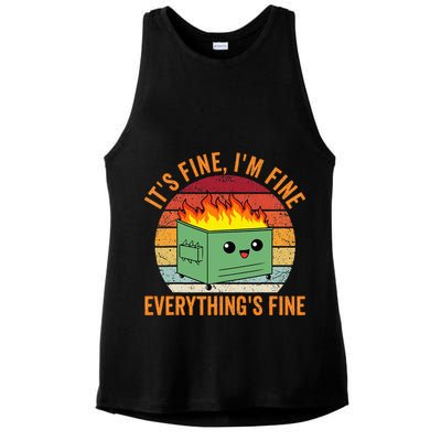 Its Fine Im Fine Everythings Fine Dumpster Fire Ladies PosiCharge Tri-Blend Wicking Tank