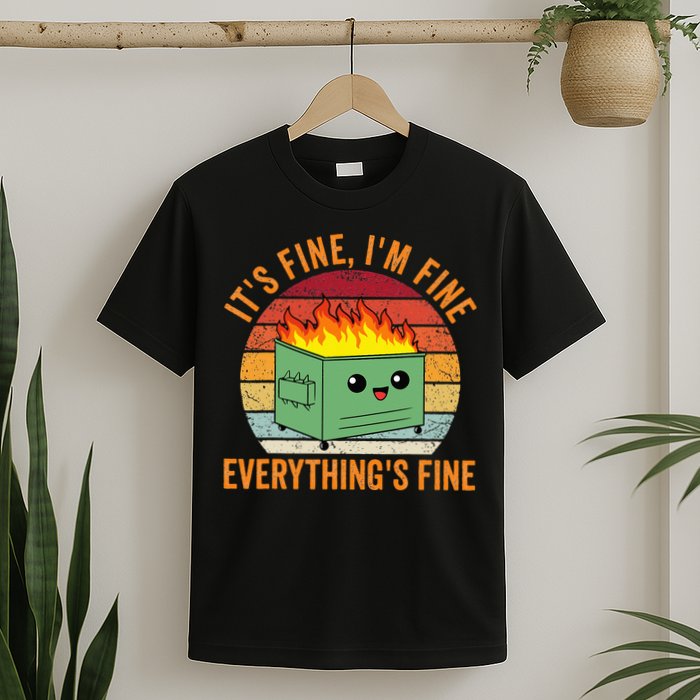 Its Fine Im Fine Everythings Fine Dumpster Fire T-Shirt