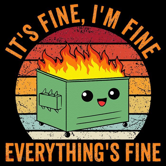 Its Fine Im Fine Everythings Fine Dumpster Fire Sustainable Bucket Hat