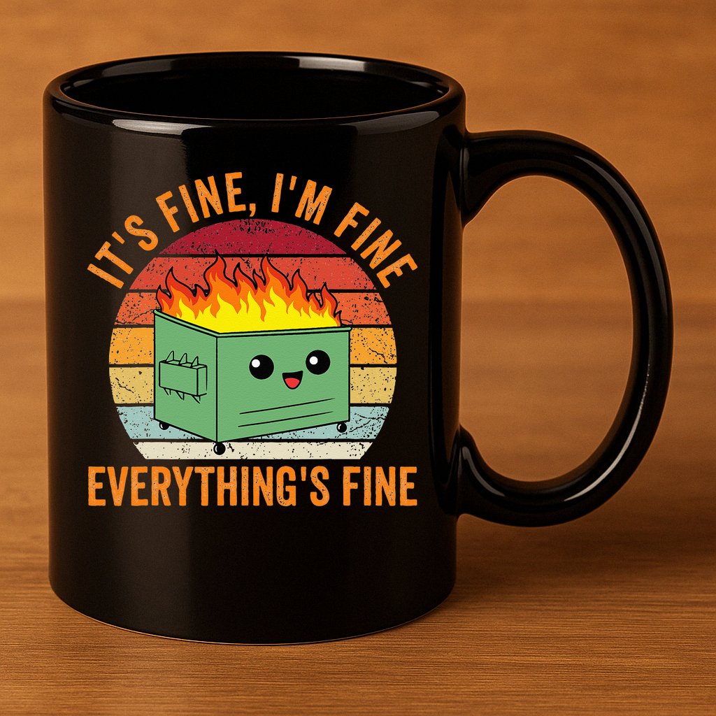 Its Fine Im Fine Everythings Fine Dumpster Fire 11oz C Handle Ceramic Mug