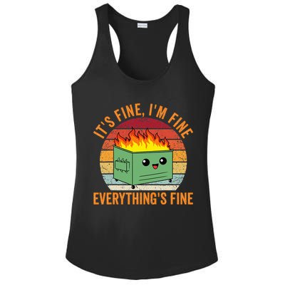 Its Fine Im Fine Everythings Fine Dumpster Fire Ladies PosiCharge Competitor Racerback Tank