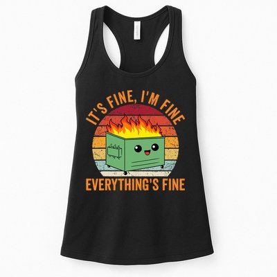 Its Fine Im Fine Everythings Fine Dumpster Fire Womens Tank Top