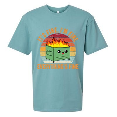Its Fine Im Fine Everythings Fine Dumpster Fire Sueded Cloud Jersey T-Shirt