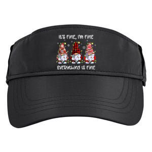 Its Fine IM Fine Everything Is Fine Gnome Christmas Lights Adult Drive Performance Visor