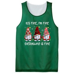 Its Fine IM Fine Everything Is Fine Gnome Christmas Lights Mesh Reversible Basketball Jersey Tank