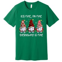 Its Fine IM Fine Everything Is Fine Gnome Christmas Lights Premium T-Shirt