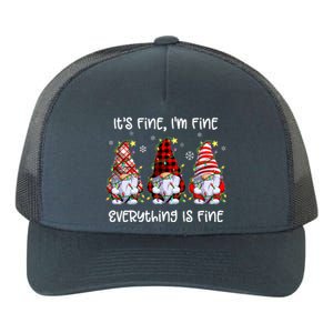 Its Fine IM Fine Everything Is Fine Gnome Christmas Lights Yupoong Adult 5-Panel Trucker Hat