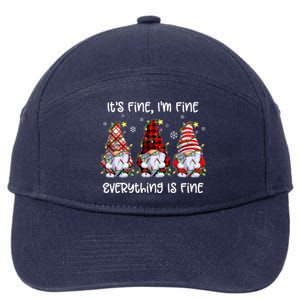 Its Fine IM Fine Everything Is Fine Gnome Christmas Lights 7-Panel Snapback Hat