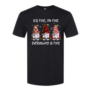 Its Fine IM Fine Everything Is Fine Gnome Christmas Lights Softstyle CVC T-Shirt