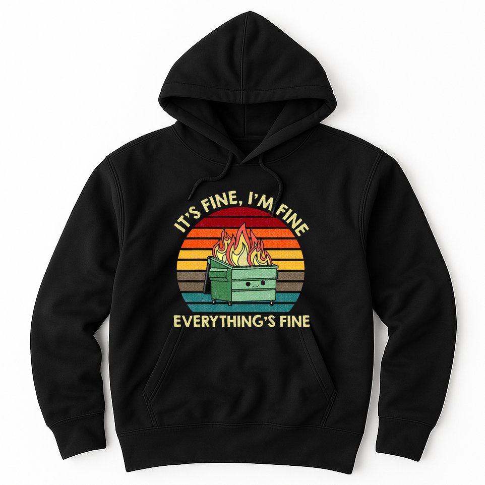 ItS Fine IM Fine EverythingS Fine Dumpster On Fire Hoodie