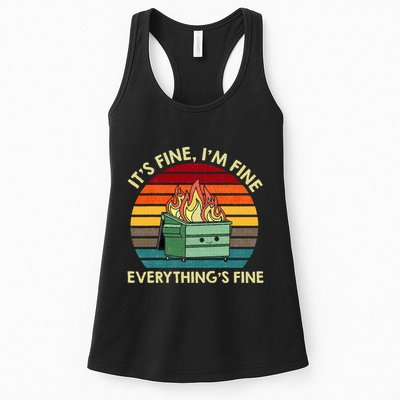 ItS Fine IM Fine EverythingS Fine Dumpster On Fire Womens Tank Top