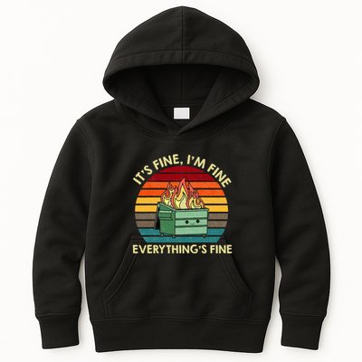 ItS Fine IM Fine EverythingS Fine Dumpster On Fire Kids Hoodie