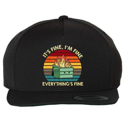 ItS Fine IM Fine EverythingS Fine Dumpster On Fire Wool Snapback Cap