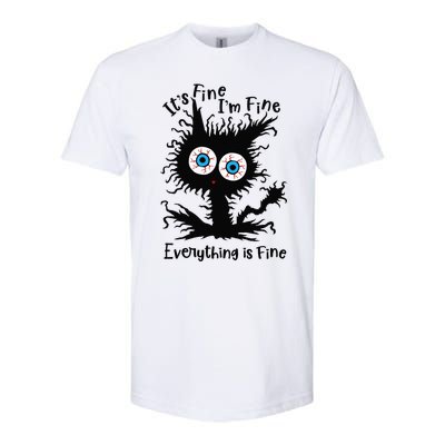 It's Fine I'm Fine Everything Is Fine Cat Softstyle CVC T-Shirt