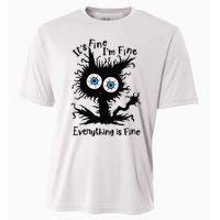 It's Fine I'm Fine Everything Is Fine Cat Cooling Performance Crew T-Shirt