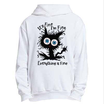 It's Fine I'm Fine Everything Is Fine Cat Urban Pullover Hoodie