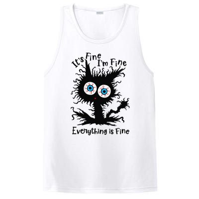 It's Fine I'm Fine Everything Is Fine Cat PosiCharge Competitor Tank