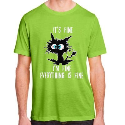 It's Fine I'm Fine Everything Is Fine Funny cat fathers day Adult ChromaSoft Performance T-Shirt