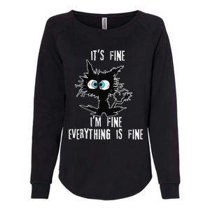 It's Fine I'm Fine Everything Is Fine Funny cat fathers day Womens California Wash Sweatshirt