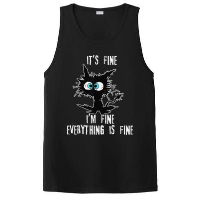 It's Fine I'm Fine Everything Is Fine Funny cat fathers day PosiCharge Competitor Tank