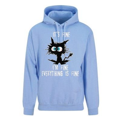 It's Fine I'm Fine Everything Is Fine Funny cat fathers day Unisex Surf Hoodie