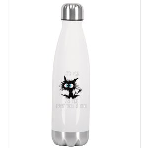 It's Fine I'm Fine Everything Is Fine Funny cat fathers day Stainless Steel Insulated Water Bottle