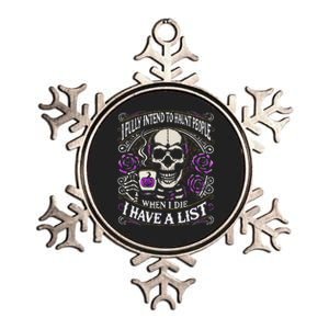 I Fully Intend To Haunt People When I Die Skeleton Halloween Metallic Star Ornament