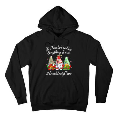 It's Fine I'm Fine Everything Is Fine Gnome Christmas Lights Tall Hoodie